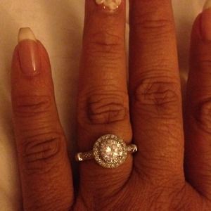 sterling silver cubic zirconium halo style ring