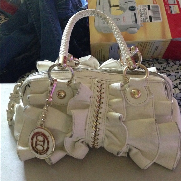 Bebe Bags Bebe White Ruffle Purse Poshmark