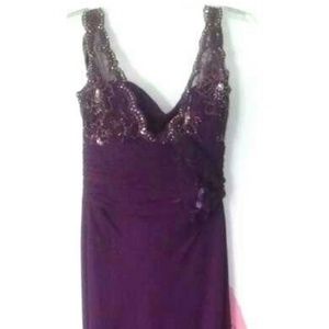 Long formal dress chiffon with beaded top