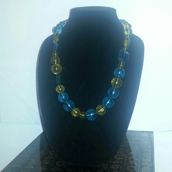 Blue and Green Shapes Necklace