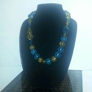 Blue and Green Shapes Necklace