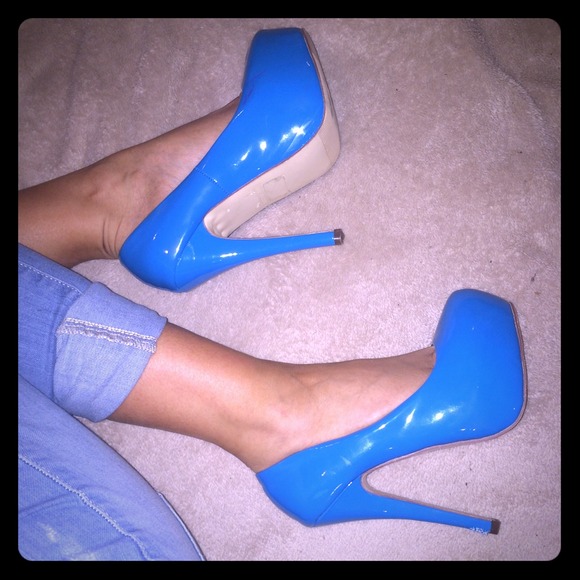 Reserved !!  bright blue heels !
