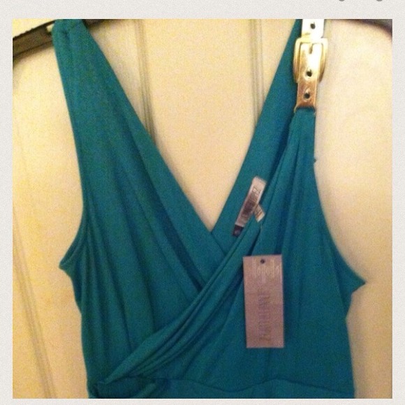 JLO TEAL GREEN DRESS SIZE LARGE - Picture 3 of 4