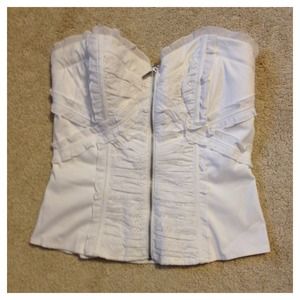 BEBE white corset tube top