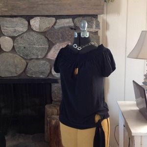 Sexy keyhole knit blouse