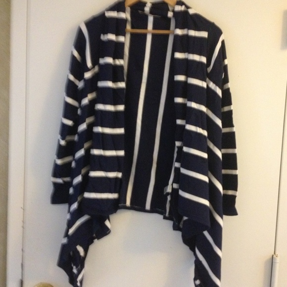 Boston proper Stripe Drapery Cardigan - Picture 2 of 4