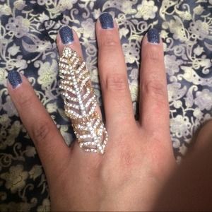 Gold plated leaf ring