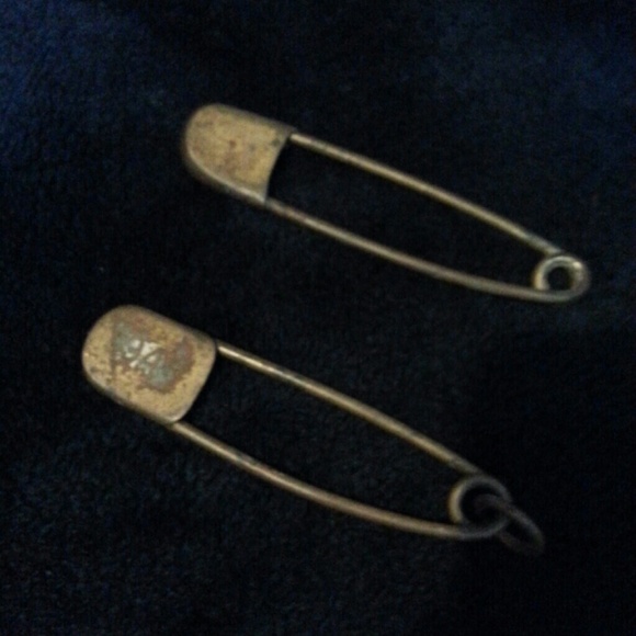Vintage brass safety pins