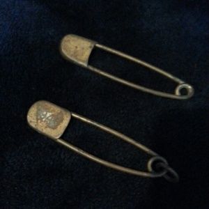 Vintage brass safety pins