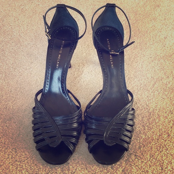 Black strappy shoes