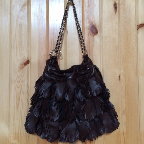 Handbags - Unique Large Mocha Fringe Bag