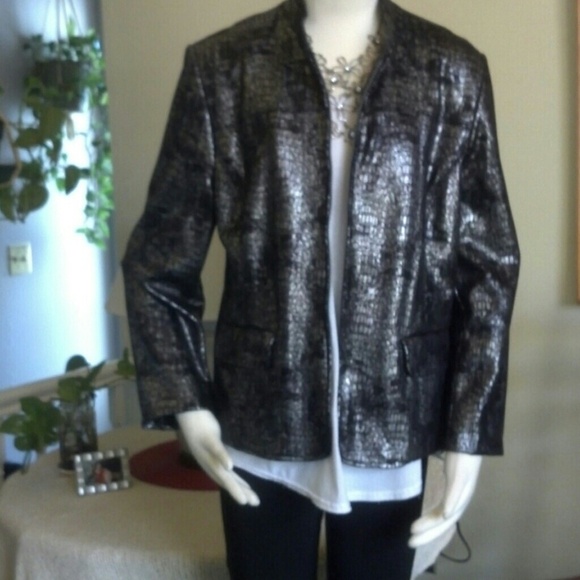 Metallic Snakeskin-Look Jacket