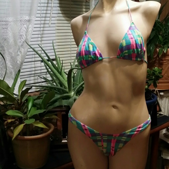 Sold!!!   Great pastel plaid bikini
