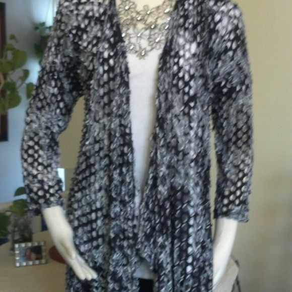Black/White Makali Draped Cardigan