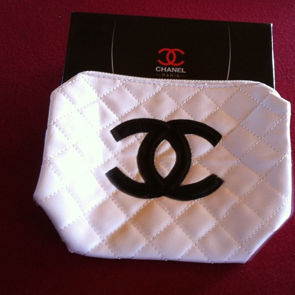 White makeup bag