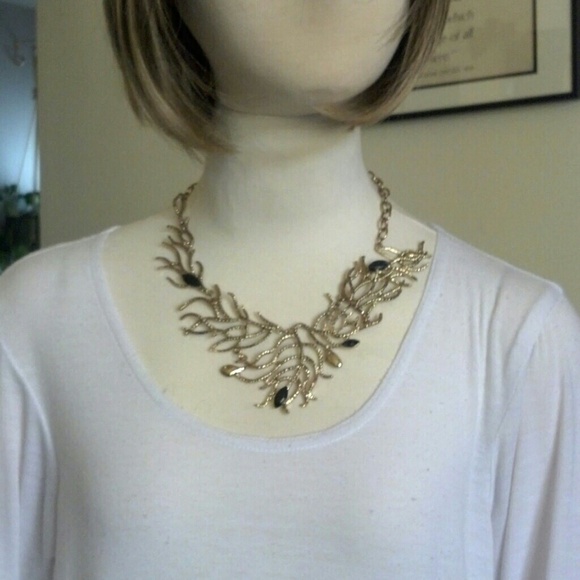 Gold and Black Statement Necklace