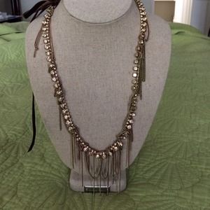 Gold chain with rhinestone necklace.