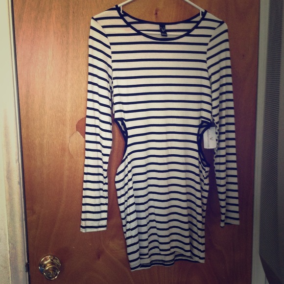 Black and white cut out dress