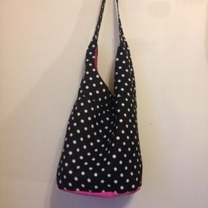 Reversible pink and polkadot bag!