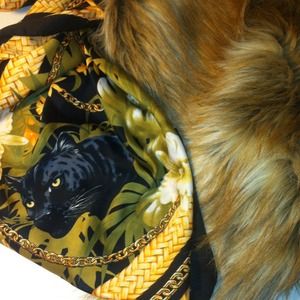 *BUNDLE* Panther & chain print and faux fur scarf