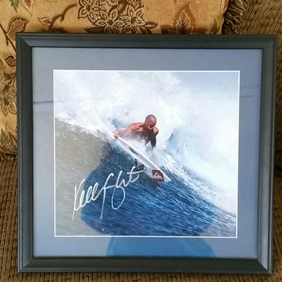 Authentic Autographed kelly Slater surf framed pic