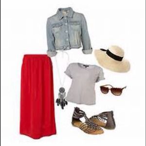 Red Maxi Skirt