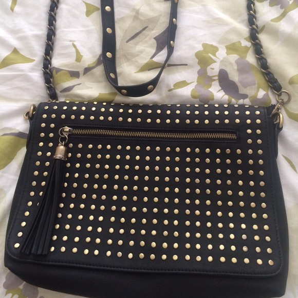 Studded Black Cross body Bag (removable straps)