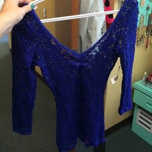 Cobalt blue lace shirt