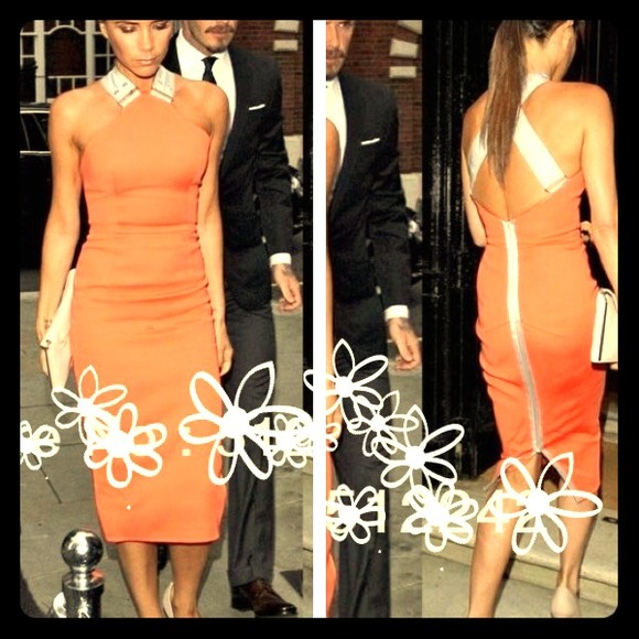 Orange cross strap dress