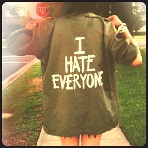 Jac Vanek "I Hate Everyone" Army Surplus Jacket