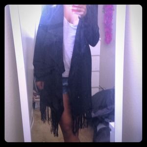 Black fringe cardigan