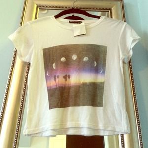 Brandy Melville cropped tshirt with moon graphic