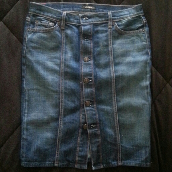 7 for all man kind front butto skirt