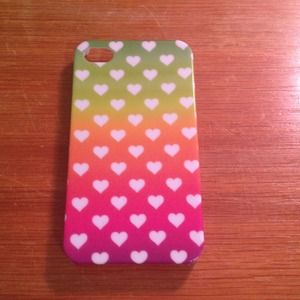 iPhone 4s Rainbow and Hearts Case