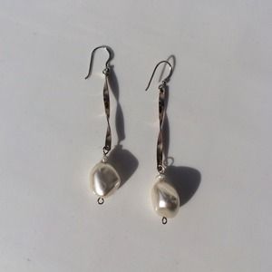 Silver and pearl earrings