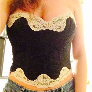 Victoria Secret corset and matching thong.