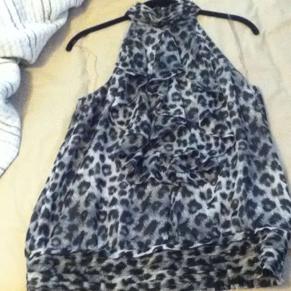 Leopard ruffle top