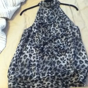 Leopard ruffle top