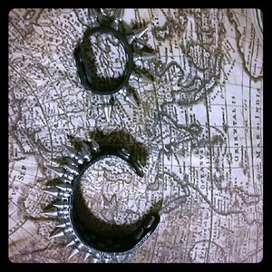 Old school leather studded bracelets