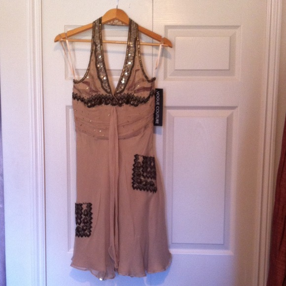 BEADED PARTY EVENING DRESS. - Picture 1 of 4