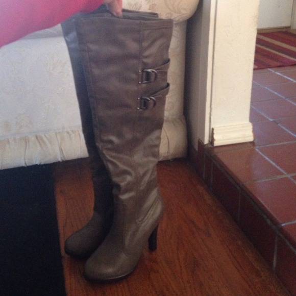 Knee high Taup Heels