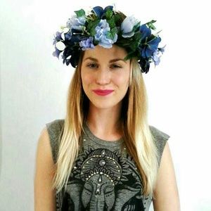 flower crown blue & green festival free people
