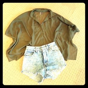 Sheer Olive Green Top