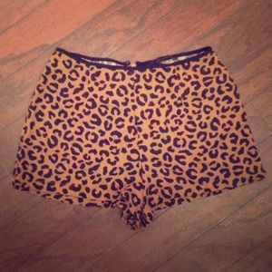 Leopard print high waisted shorts