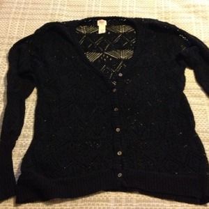 Black crochet cardigan