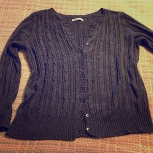 Grey cable knit cardigan