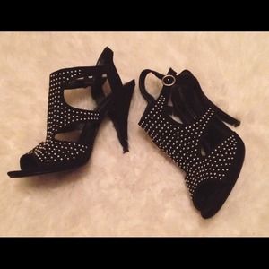 Black studded heels