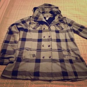 Grey and black plaid jacket