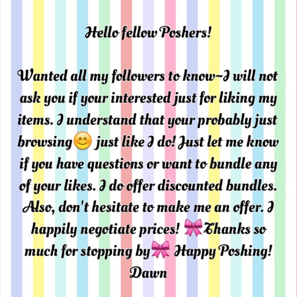 🎀Hello Fellow Poshers🎀