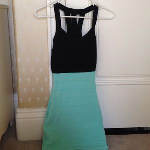 Black and blue cocktail dress